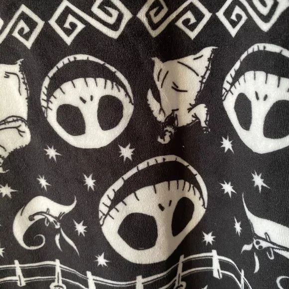 Disney‎ Tim Burton Nightmare Before Christmas black pj microfleece M 8-10 - Picture 5 of 8